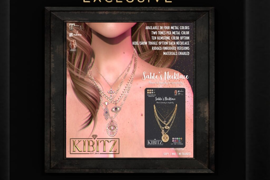 Sable Necklace - Legacy/MaitreyaX/Reborn/unrigged, L$289 each/L$867 FP