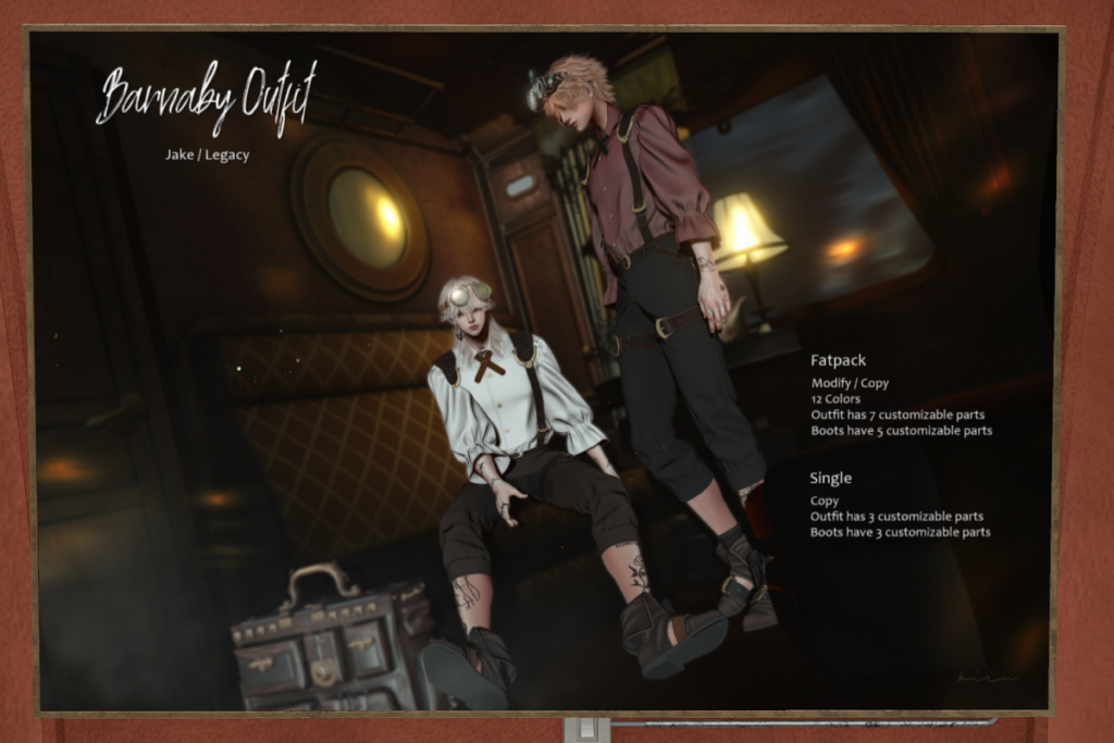 Barnaby Outfit and Boots - Jake/Legacy, L$250-L$350 each/L$1000-L$1600 each FP