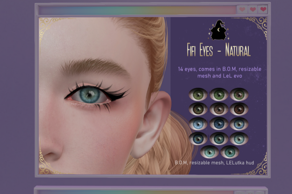 Fifi Eyes Natural - BOM/EvoX/Mesh, L$100