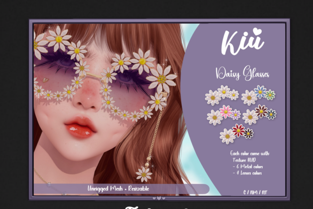 Daisy Glasses, L$199 each/L$599 FP