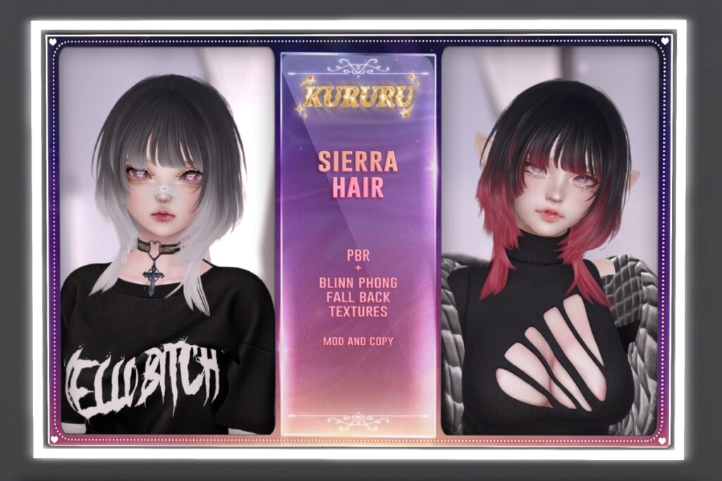 Sierra Hairstyle, L$450 each FP