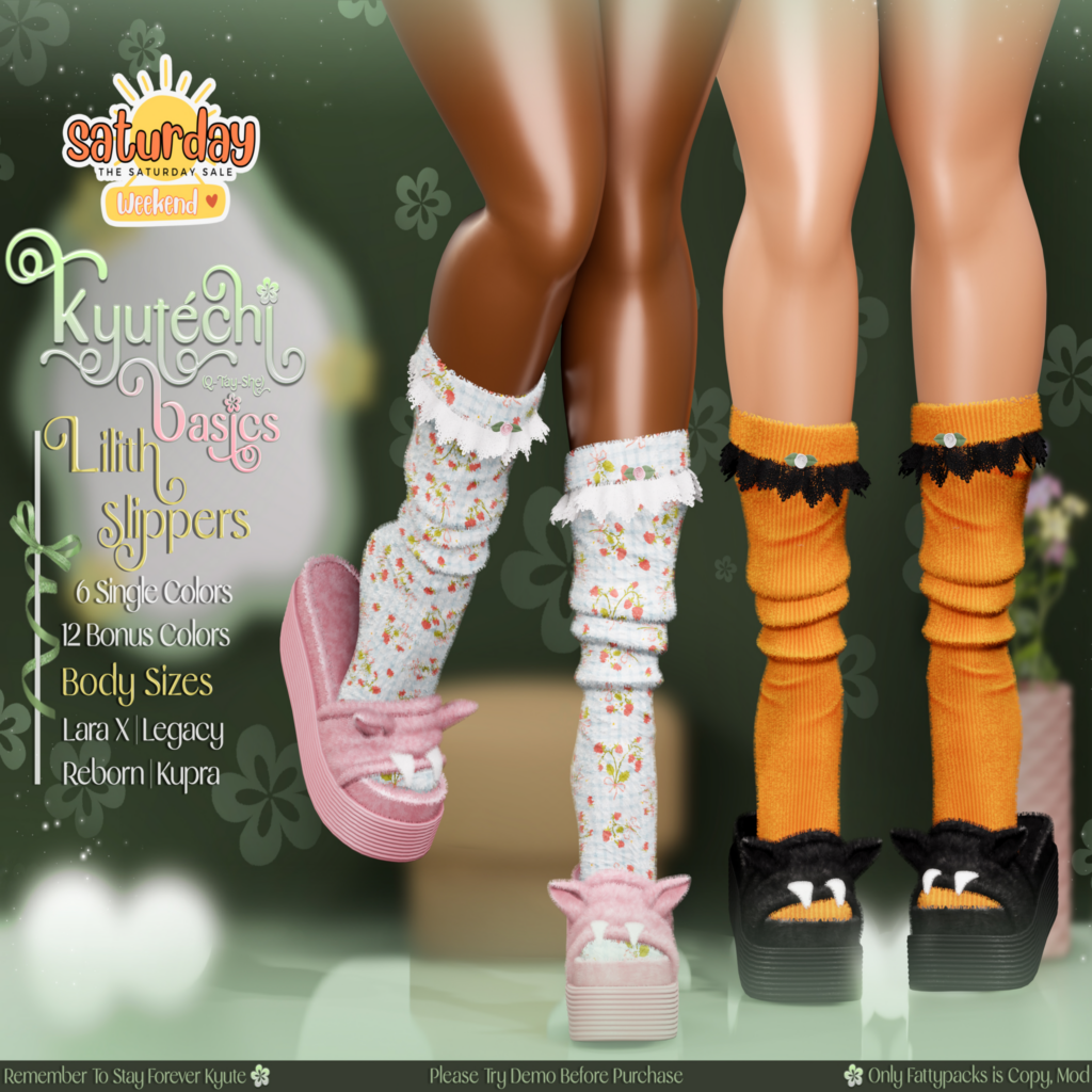 Lilith Slippers with Socks - Inithium/Legacy/MaitreyaX/Reborn	&lt;a href=&quot;https://maps.secondlife.com/secondlife/Holiday%20Cove/89/129/26&quot; target=&quot;_blank&quot;&gt;Teleport&lt;/a&gt;