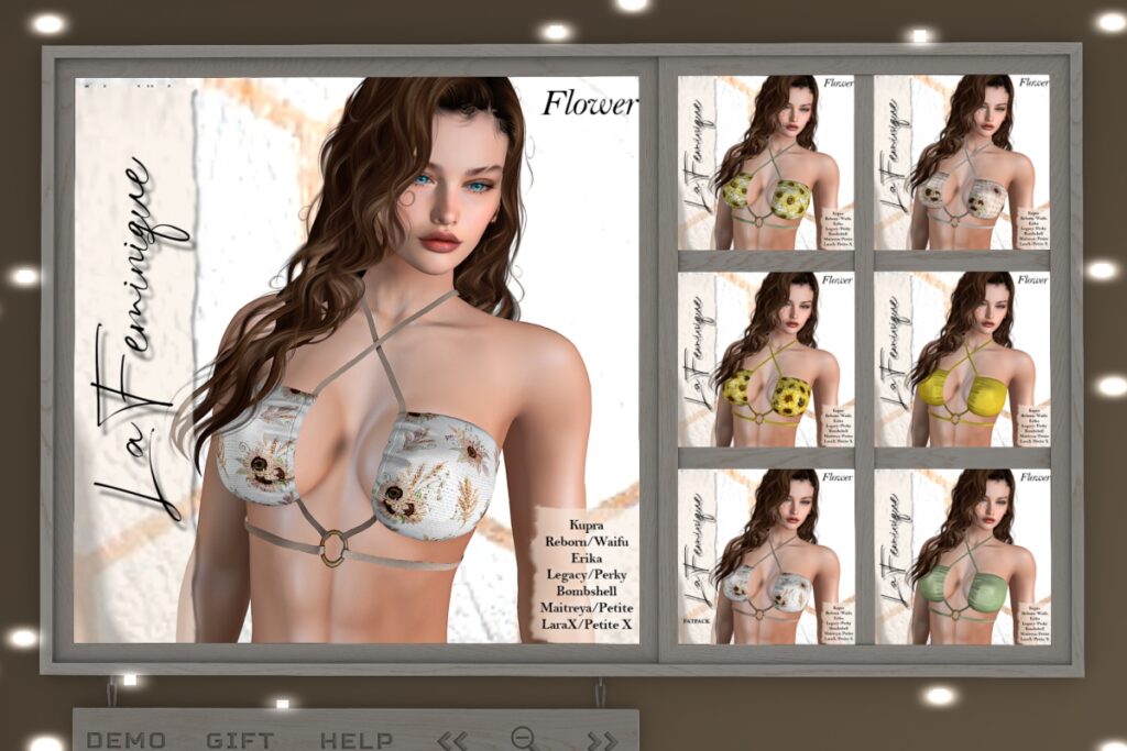 Flower Top - Erika/Inithium/Legacy/Maitreya/Reborn/+mods, L$199 each