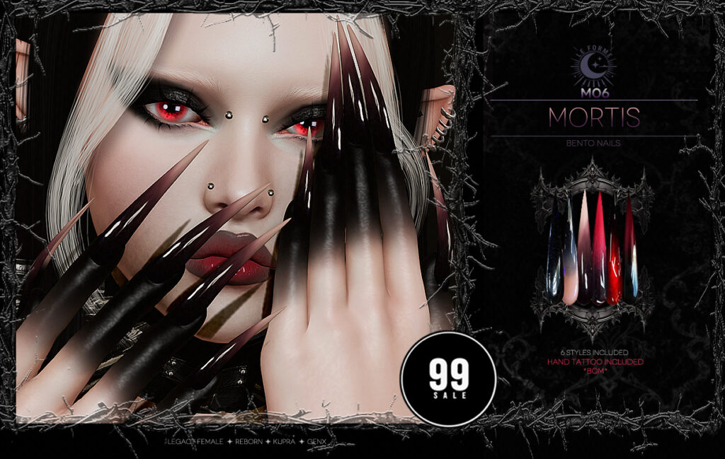 Mortis Bento Nails - GenX/Inithium/Legacy/Reborn	&lt;a href=&quot;http://maps.secondlife.com/secondlife/Flamingo%20District/208/76/2203&quot; target=&quot;_blank&quot;&gt;Teleport&lt;/a&gt;