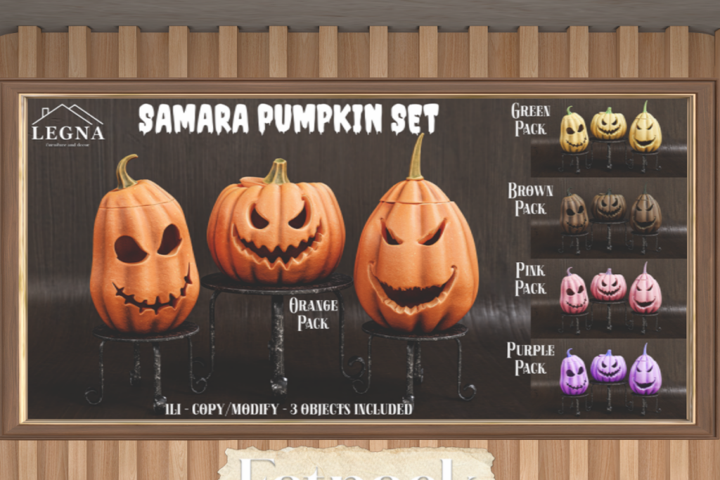Samara Pumpkin Set, L$249 each/L$999 FP