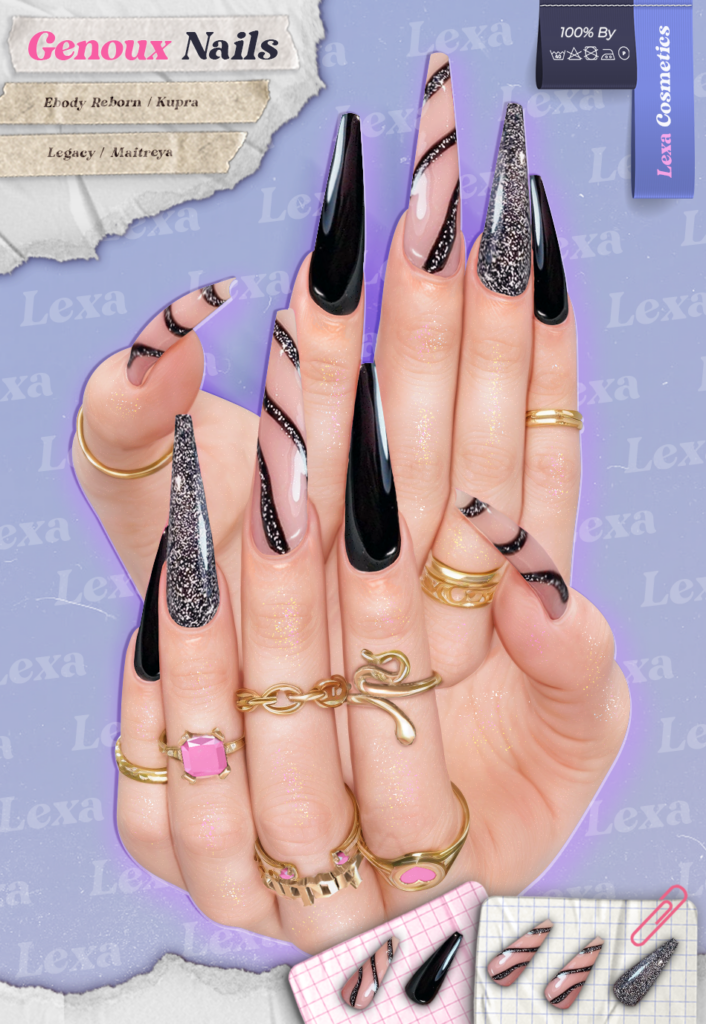 Genoux Nails - Inithium/Legacy/Maitreya/Reborn	&lt;a href=&quot;http://maps.secondlife.com/secondlife/Lino/233/36/2835&quot; target=&quot;_blank&quot;&gt;Teleport&lt;/a&gt;