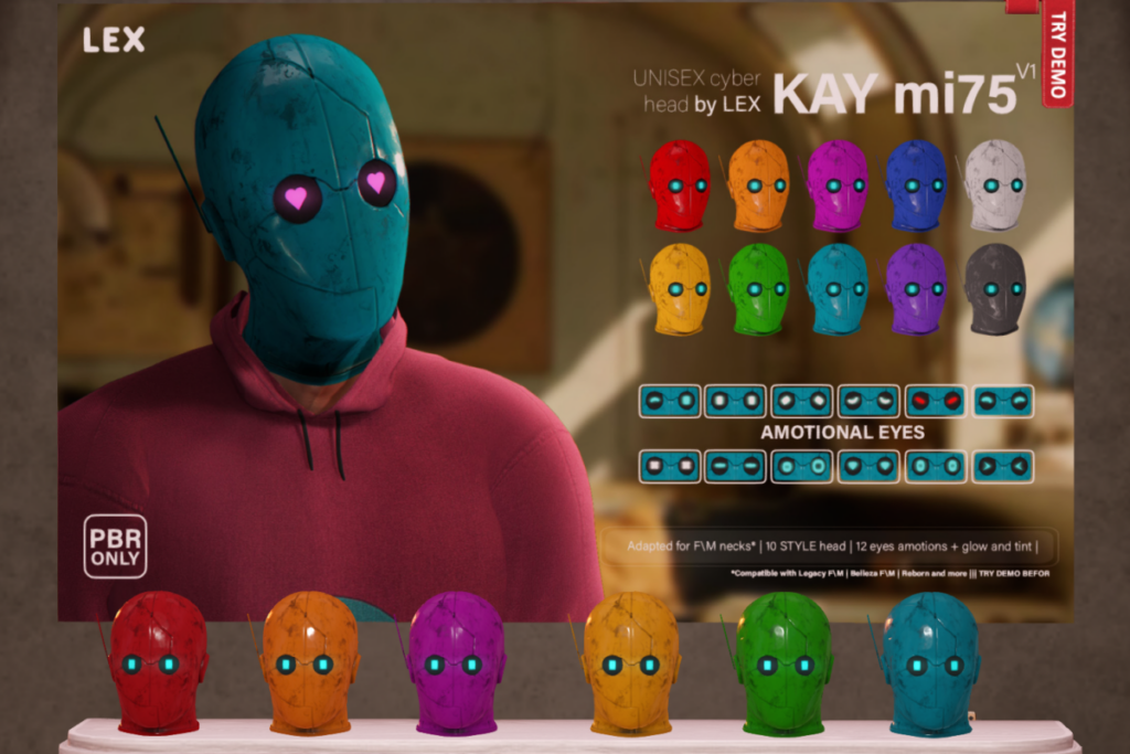 Kay mi75 Cyber Head, L$300 each/L$2250 FP