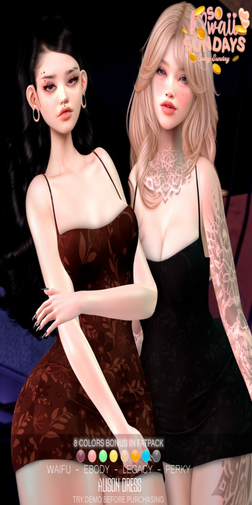 Alison Dress - Legacy/Reborn/+mods	&lt;a href=&quot;http://maps.secondlife.com/secondlife/Crystal%20Isle/127/124/60&quot; target=&quot;_blank&quot;&gt;Teleport&lt;/a&gt;