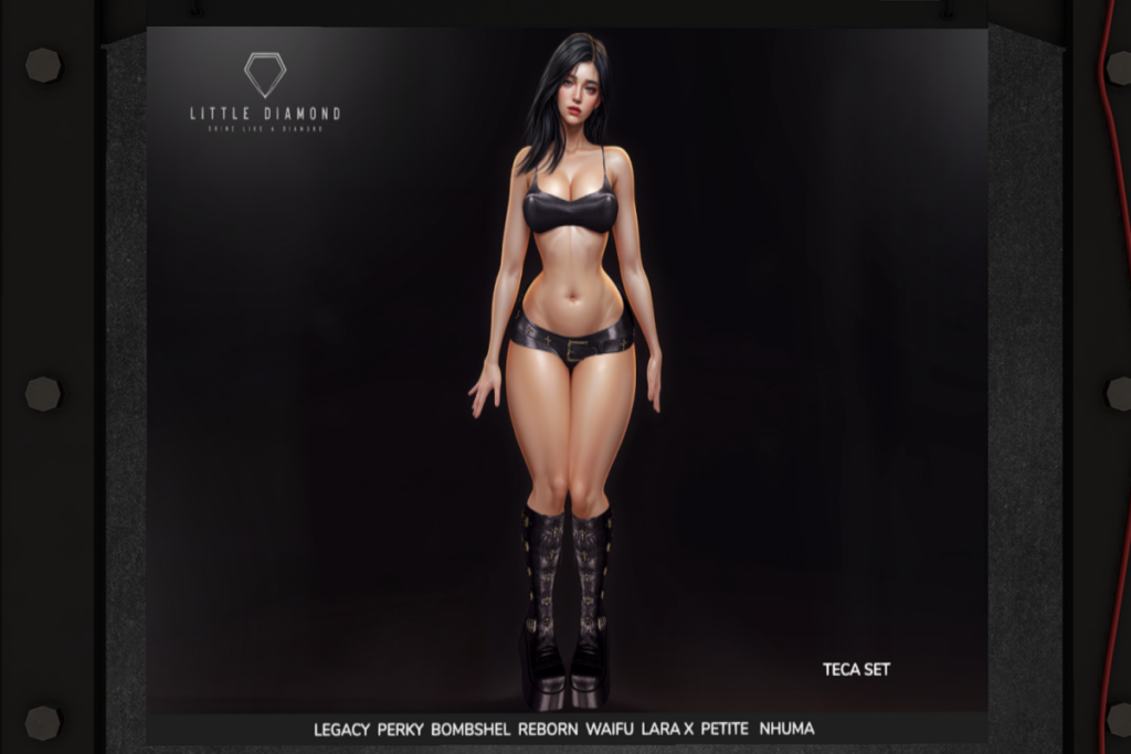 Teca Set - Legacy/MaitreyaX/Nhumana/Reborn/+mods, L$190-L$360 each/L$890-L$1490 each FP/L$2980 each MP