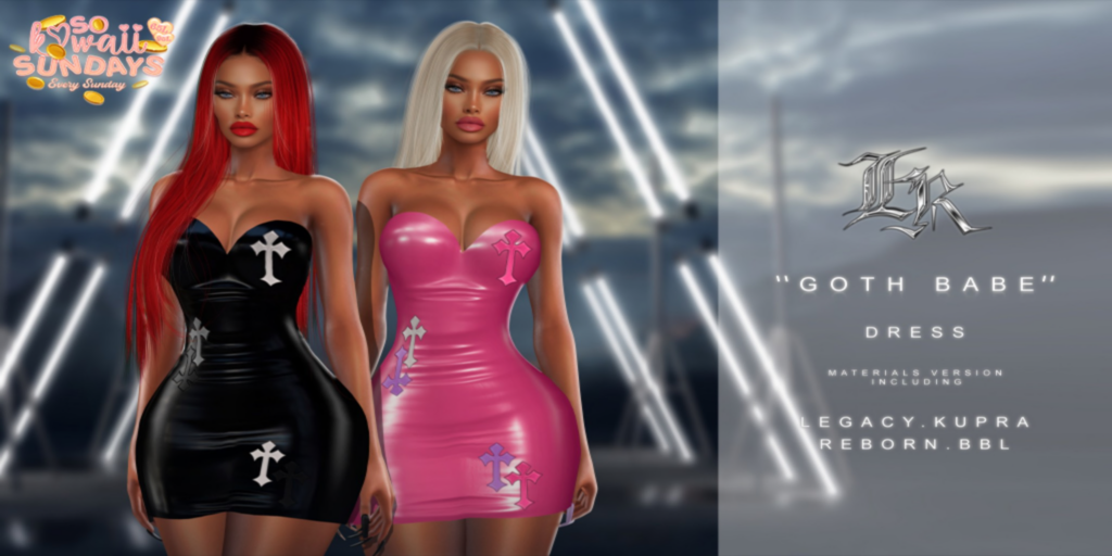 Goth Babe Dress - Inithium/Legacy/Reborn/Yentements	&lt;a href=&quot;http://maps.secondlife.com/secondlife/Sacred%20Woods/101/231/2802&quot; target=&quot;_blank&quot;&gt;Teleport&lt;/a&gt;