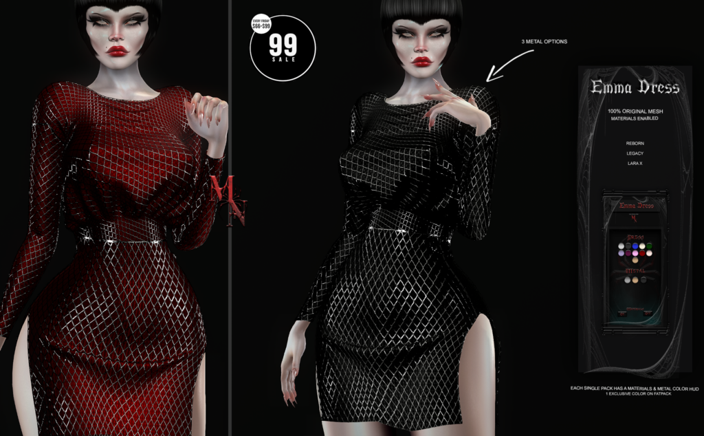 Emma Dress - Legacy/MaitreyaX/Reborn	&lt;a href=&quot;http://maps.secondlife.com/secondlife/Madame%20Noir/69/142/31&quot; target=&quot;_blank&quot;&gt;Teleport&lt;/a&gt;