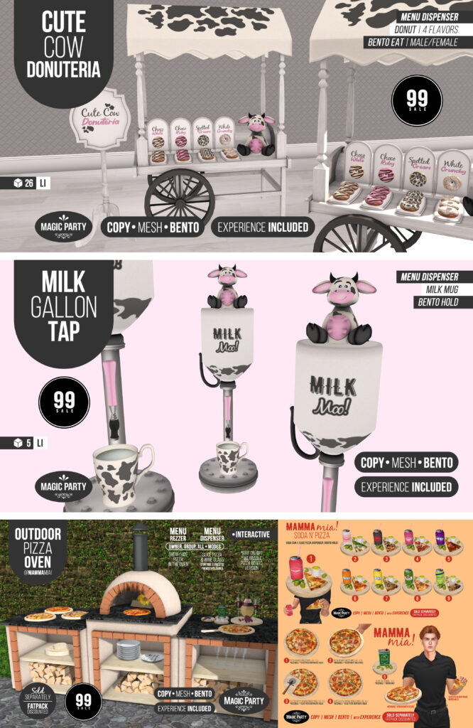 Cute Cow Donuteria | Milk Gallon Tap | Outdoor Pizza Oven	&lt;a href=&quot;http://maps.secondlife.com/secondlife/Amber%20Cove/180/240/25&quot; target=&quot;_blank&quot;&gt;Teleport&lt;/a&gt;