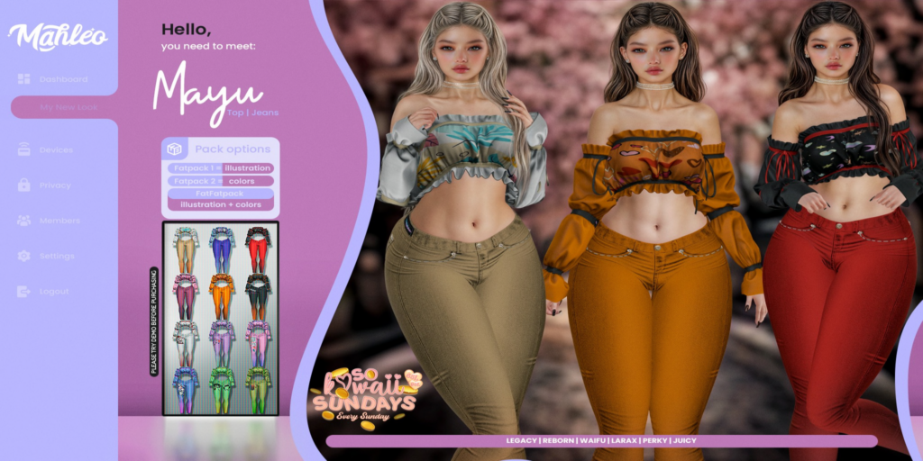 Mayu Top &amp; Jeans - Legacy/MaitreyaX/Reborn/+mods	&lt;a href=&quot;http://maps.secondlife.com/secondlife/Vardor/78/195/22&quot; target=&quot;_blank&quot;&gt;Teleport&lt;/a&gt;