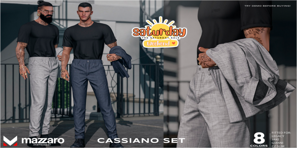 Cassiano Set - CZ Slim/Gianni/Jake/Legacy	&lt;a href=&quot;http://maps.secondlife.com/secondlife/Heartbreak/131/129/166&quot; target=&quot;_blank&quot;&gt;Teleport&lt;/a&gt;