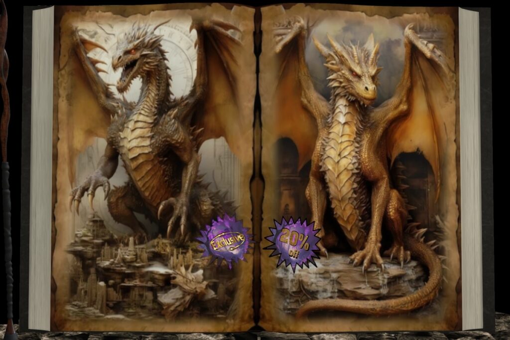 Golden Dragon Book Decor, L$320
