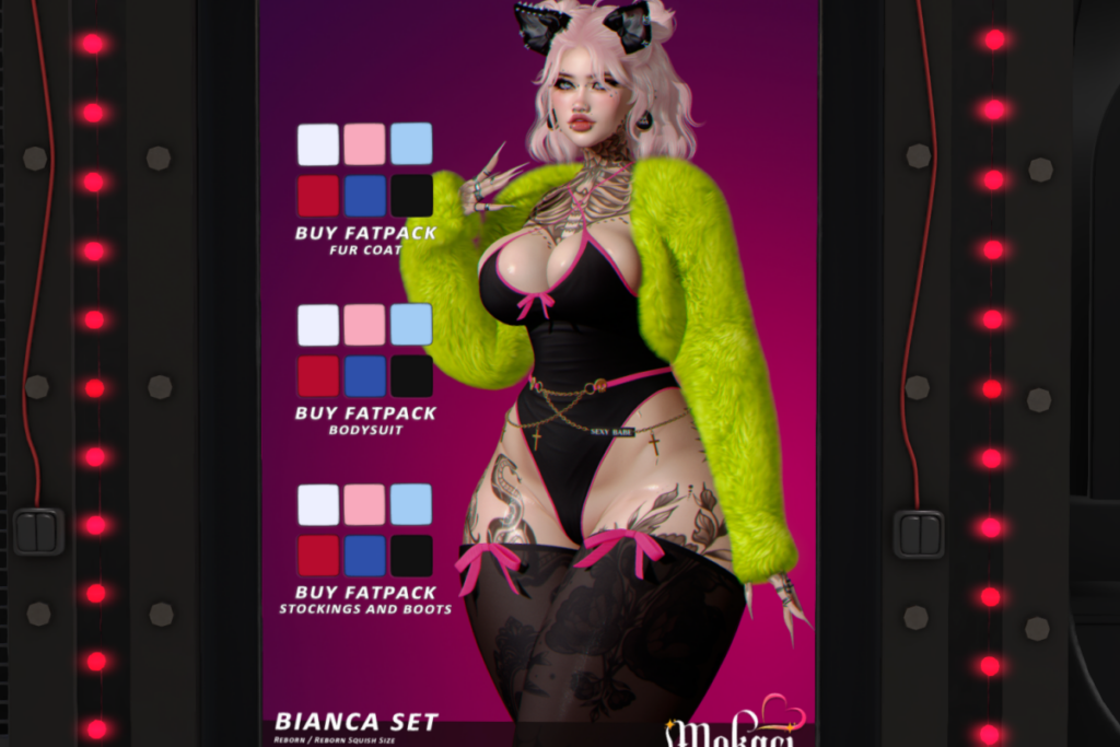 Bianca Fur Coat, Bodysuit, &amp; Stockings - Reborn/+mods, L$175-L$250 each/L$950-L$1650 each FP