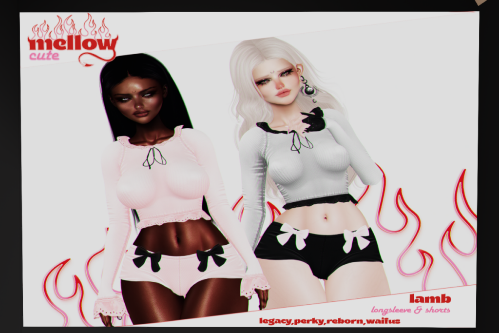Lamb Long Sleeve Shirt &amp; Shorts - Legacy/Reborn/+mods, L$269 each/L$1199 each FP