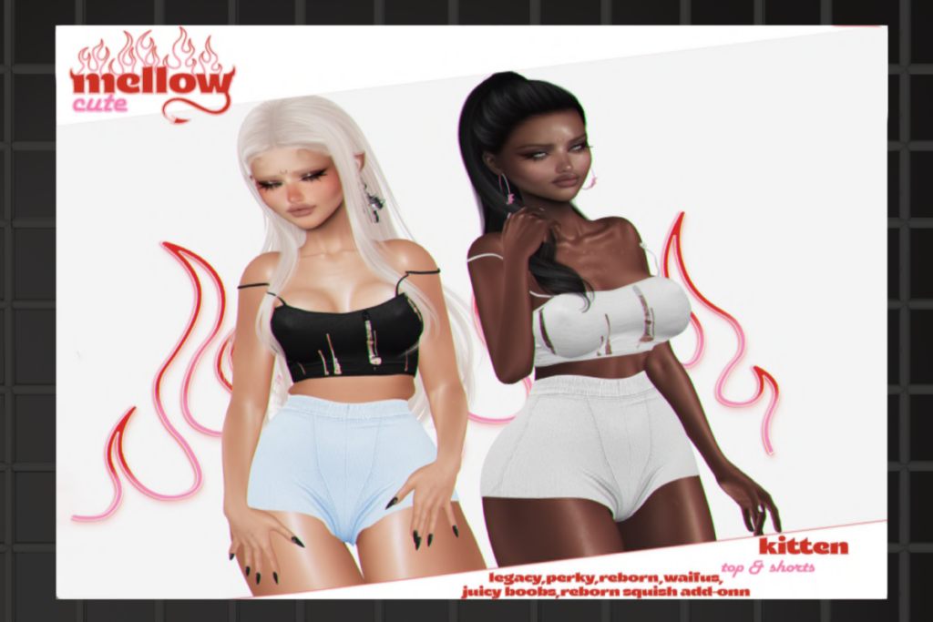 Kitten Top &amp; Shorts - Legacy/Reborn/+mods, L$269 each/L$1199 FP
