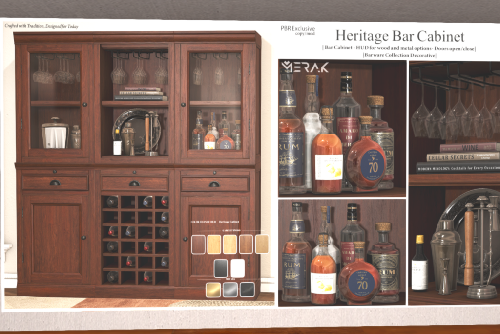 Heritage Barware Cabinet, L$399