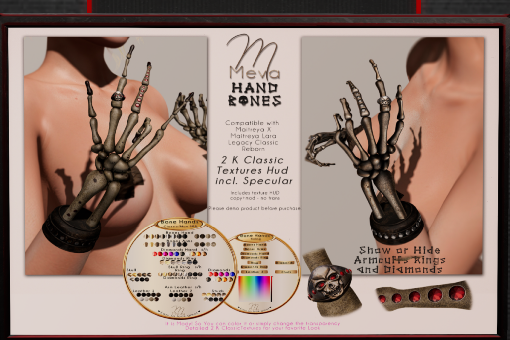 Hand Bones - Legacy/Maitreya/Reborn/+mods, L$480
