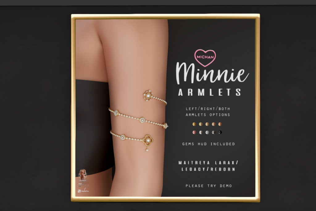 Minnie Armlets - Legacy/Maitreya/Reborn/+mods, L$365 each/L$550 FP