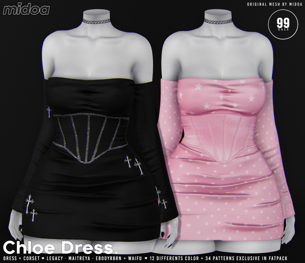 Chloe Dress - Legacy/Maitreya/Reborn/+mods	&lt;a href=&quot;http://maps.secondlife.com/secondlife/Filhomes/19/70/2677&quot; target=&quot;_blank&quot;&gt;Teleport&lt;/a&gt;