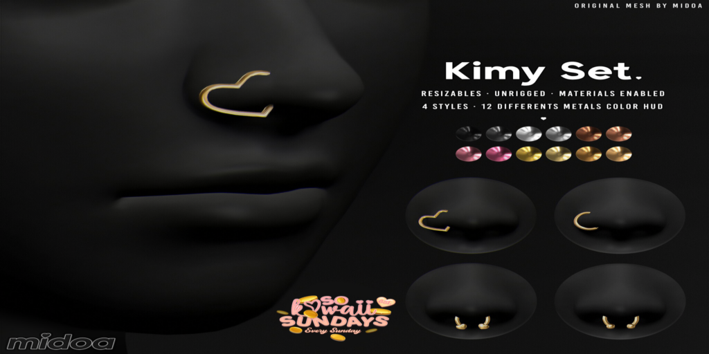 Kimy Piercings Set	&lt;a href=&quot;http://maps.secondlife.com/secondlife/Filhomes/19/72/2677&quot; target=&quot;_blank&quot;&gt;Teleport&lt;/a&gt;