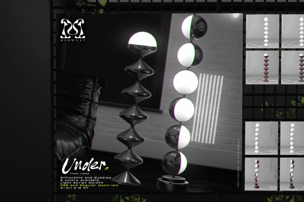 Under Floor Lamp, L$199 each/L$899 FP