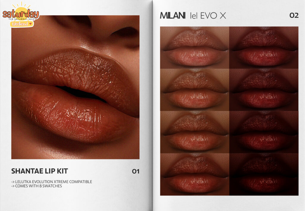 Shantae Lip Kit - EvoX	&lt;a href=&quot;https://maps.secondlife.com/secondlife/VELOUR/215/117/1503&quot; target=&quot;_blank&quot;&gt;Teleport&lt;/a&gt;