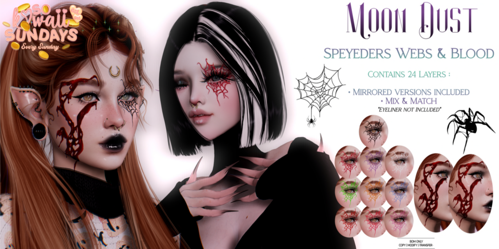 Speyeders Webs &amp; Blood Makeup - Fits Not Listed	&lt;a href=&quot;http://maps.secondlife.com/secondlife/Eagle%20District/190/217/2137&quot; target=&quot;_blank&quot;&gt;Teleport&lt;/a&gt;