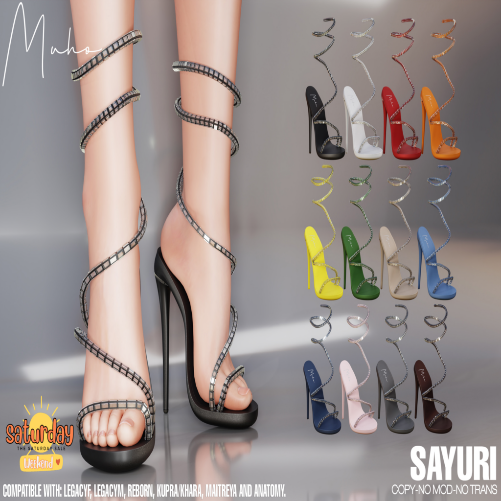 Sayuri Heels - Anatomy/Inithium/Legacy F+M/Maitreya/Reborn	&lt;a href=&quot;http://maps.secondlife.com/secondlife/Magic%20Sky/181/98/2022&quot; target=&quot;_blank&quot;&gt;Teleport&lt;/a&gt;