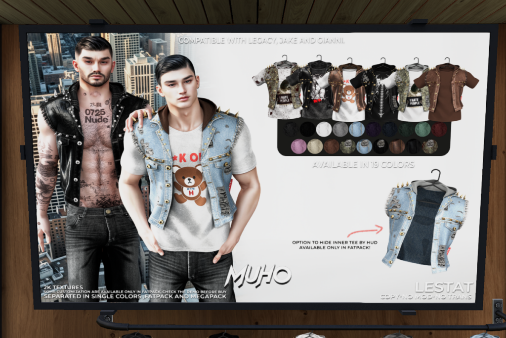 Lestat - Gianni/Jake/Kario/Legacy, L$198 each/L$1099 FP