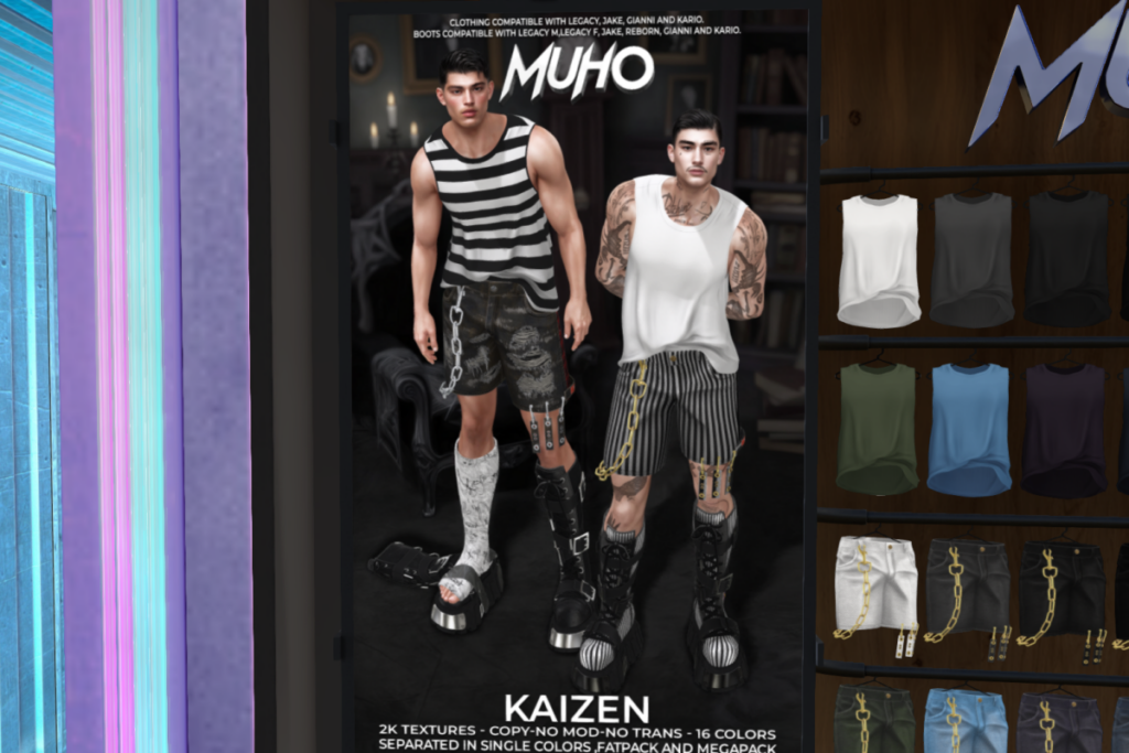 Kaizen Outfit - Gianni/Jake/Kario/Legacy F+M, L$149-L$189 each/L$1099 each FP/L$2048 MP