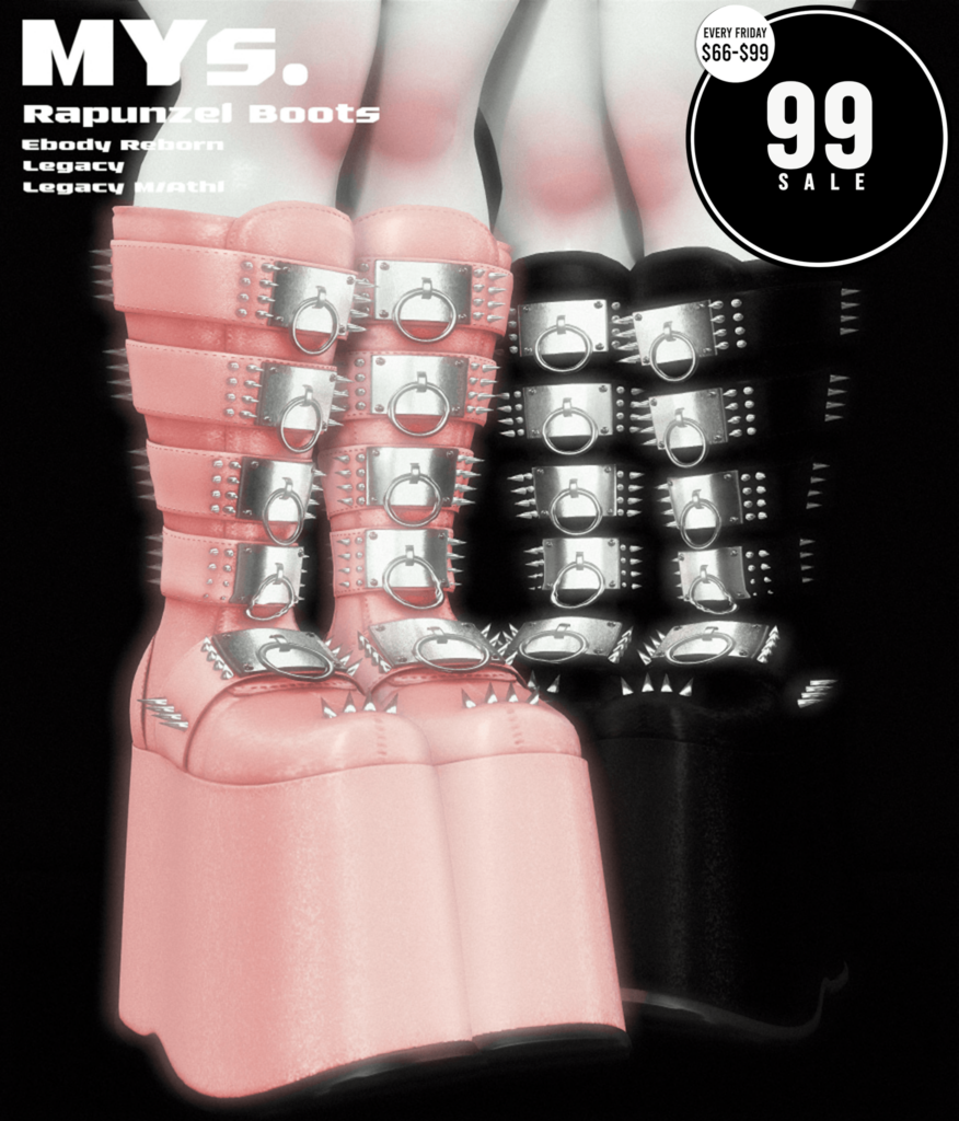 Rapunzel Boots - Legacy F+M/Reborn/+mods	&lt;a href=&quot;http://maps.secondlife.com/secondlife/Phoenix%20Paradise/38/95/1545&quot; target=&quot;_blank&quot;&gt;Teleport&lt;/a&gt;