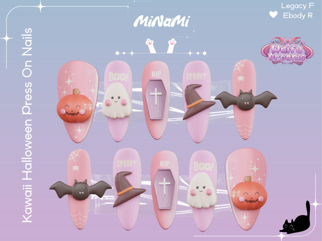 Kawaii Halloween Press On Nails - Legacy/Reborn