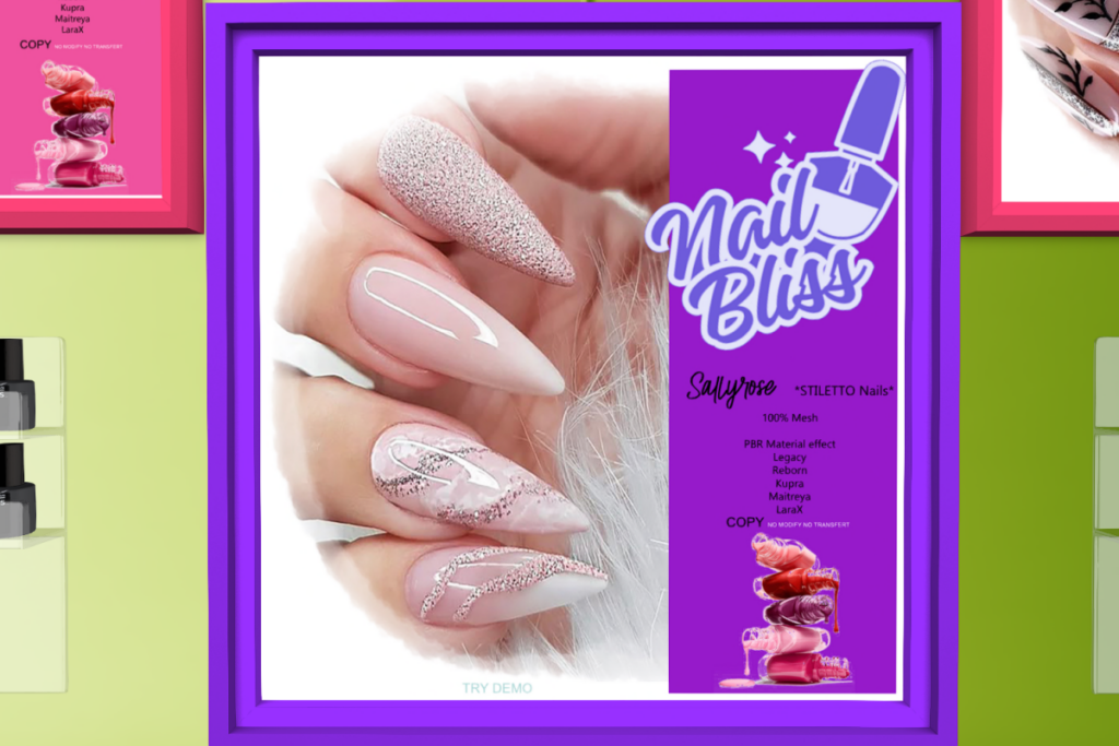 Sallyrose Stiletto Nails - Inithium/Legacy/Maitreya/Reborn/+mods, L$280