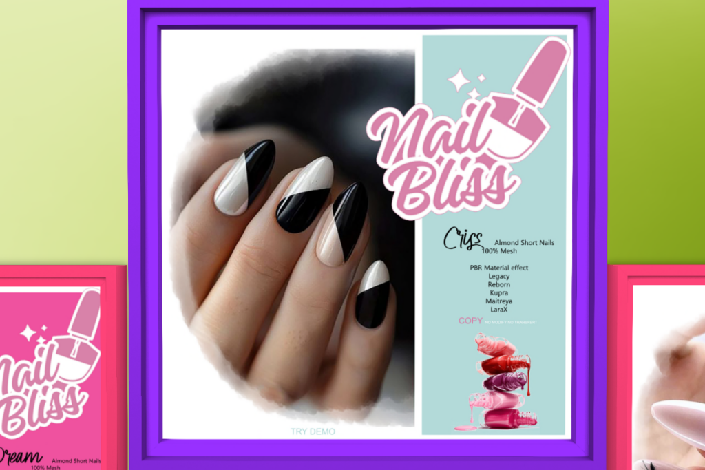 Criss Almond Short Nails - Inithium/Legacy/Maitreya/Reborn/+mods, L$280