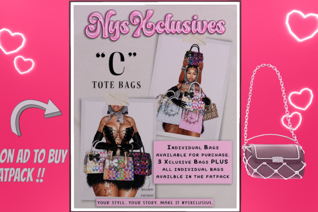 C Tote Bags Holdable, L$400 each/L$2000 FP