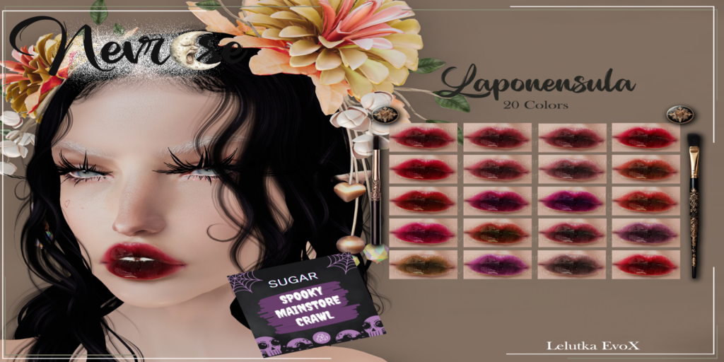 Laponensula Lipstick - EvoX, L$125	&lt;a href=&quot;http://maps.secondlife.com/secondlife/Brontolo/128/196/4056&quot; target=&quot;_blank&quot;&gt;Teleport&lt;/a&gt;