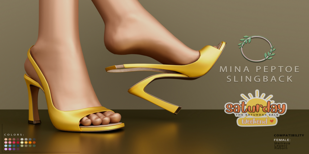 Mina Peptoe Slingbacks - Legacy/Maitreya/Reborn	&lt;a href=&quot;http://maps.secondlife.com/secondlife/Horan/53/235/2002&quot; target=&quot;_blank&quot;&gt;Teleport&lt;/a&gt;