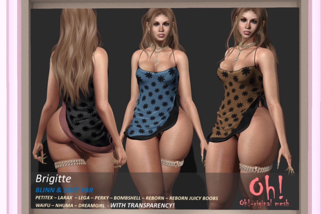 Brigitte - Legacy/MaitreyaX/Nhumana/Reborn/+mods, L$699 each/L$1999 FP