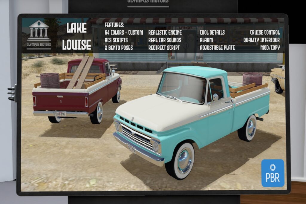 Lake Louise Driveable Truck, L$599