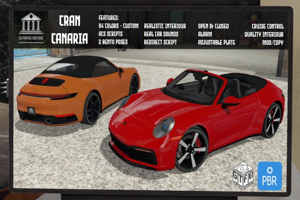Cran Canaria Driveable Car, L$599