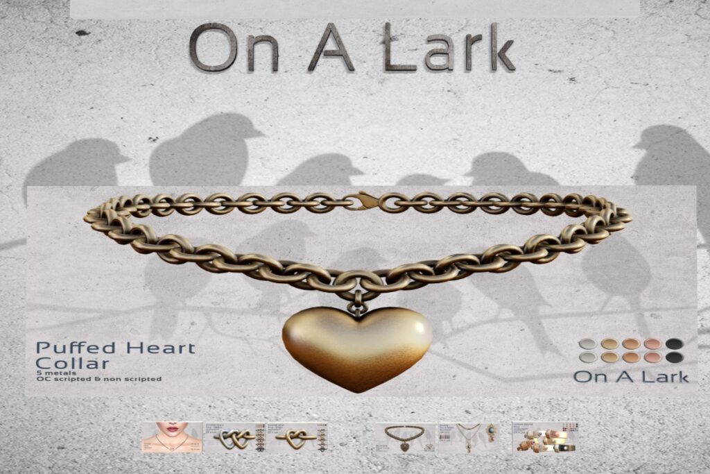 Puffed Heart Collar, L$400 FP
