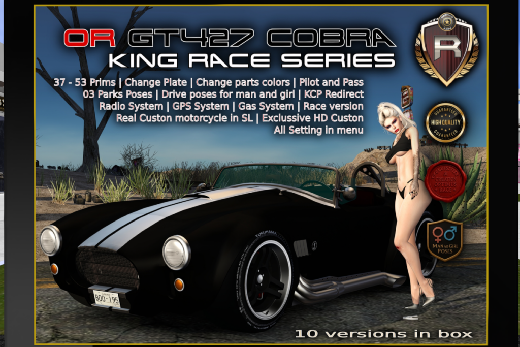 GT427 Cobra King Race Series Vehicle, L$3000