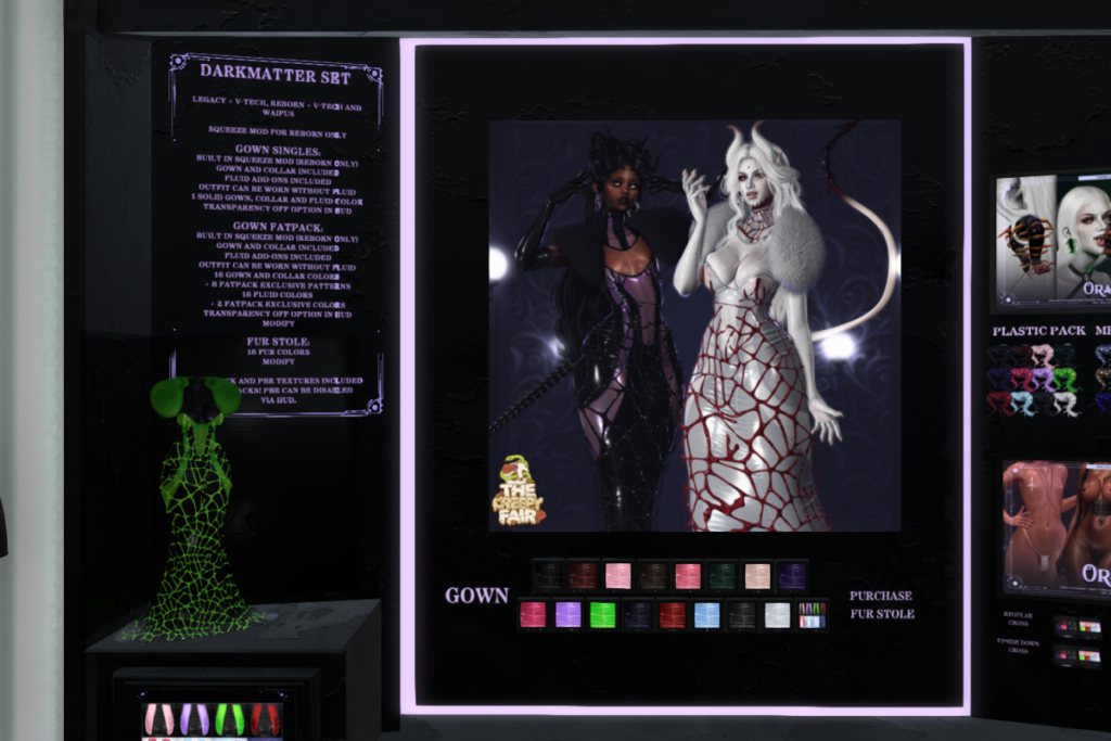 Darkmatter Dress &amp; Stole - Legacy V-Tech/Reborn V-Tech/+mods, L$299 each/L$1699 FP