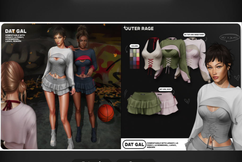 Dat Gal Outfit - Legacy/MaitreyaX/Reborn/+mods, L$265 each/L$2000 FP