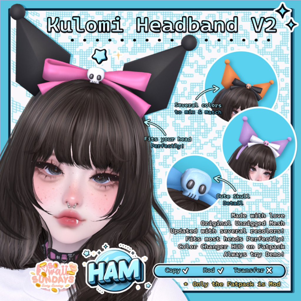 Kulomi Headband V2	&lt;a href=&quot;http://maps.secondlife.com/secondlife/Cayman/170/89/2167&quot; target=&quot;_blank&quot;&gt;Teleport&lt;/a&gt;