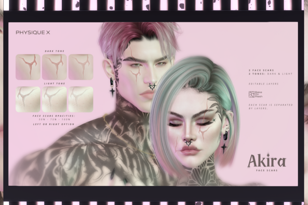 Akira Face Scars - EvoX, L$299