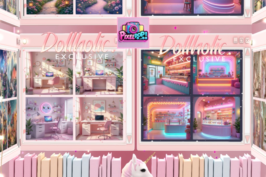 Office Backdrop &amp; Ice Cream Shop Backdrop, L$99 each